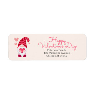 Cute Gnome with Heart Valentine's Day Address Label