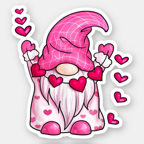 Cute Gnome With Heart Valentines Day Sticker