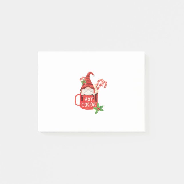 Cute Gnome with Hot Cocoa Post-it Notes (Front)