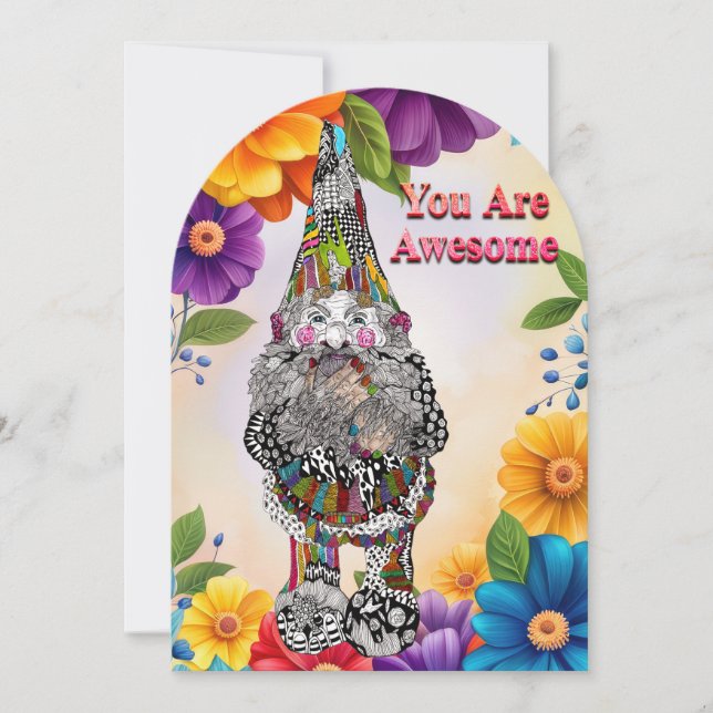 Cute Gnome You are Awesome Greeting Card (Front)