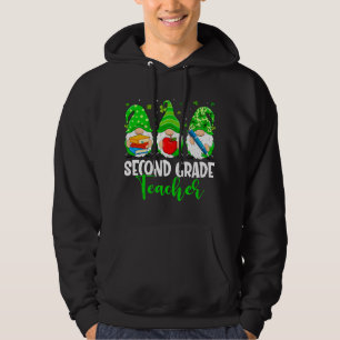 Cute Gnomes 2nd Grade Teacher Squad St Patricks Da Hoodie