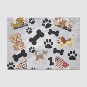 Cute Gnomes and Dogs Pattern Tissue Paper
