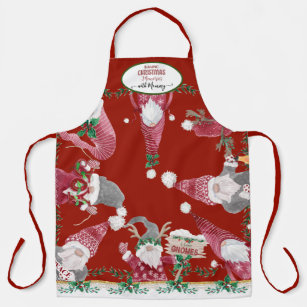 Cute Gnomes Baking Christmas Memories with Mommy Apron