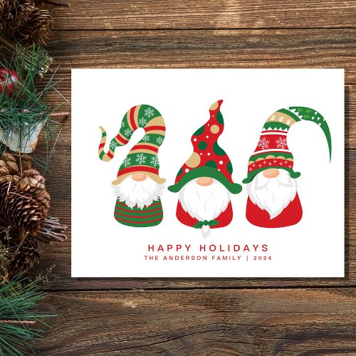 Cute Gnomes Christmas Holiday Postcard