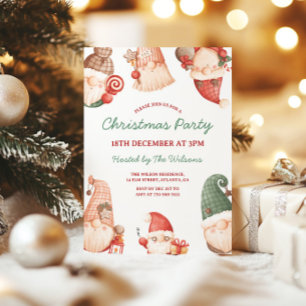 Cute Gnomes Christmas Party Invitation