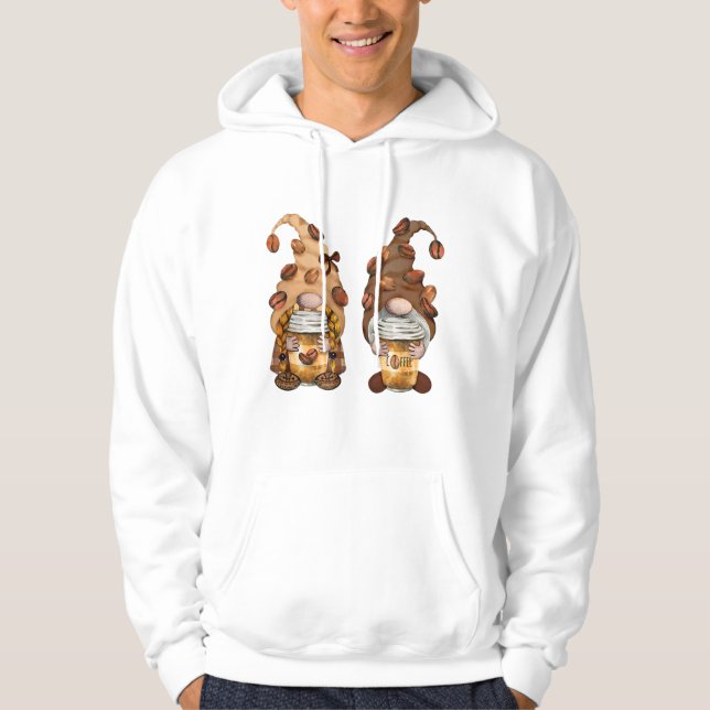 Cute Gnomes Coffee Funny Caffeine Men Women Hoodie (Front)