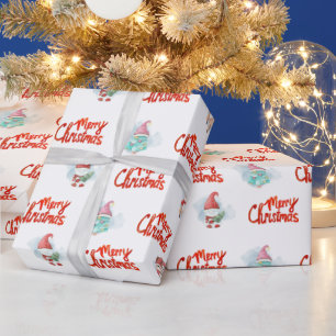 Cute Gnomes, Deer and Snowmen Wrapping Paper