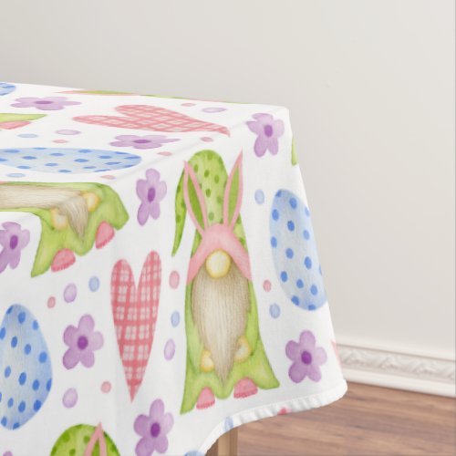 Cute Gnomes Eggs Spring Flowers Easter Brunch Tablecloth