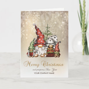 Cute Gnomes Family Snowflakes Holiday Card