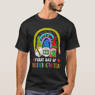Cute Gnomes First Day Of Kindergarten Teacher Stud T-Shirt