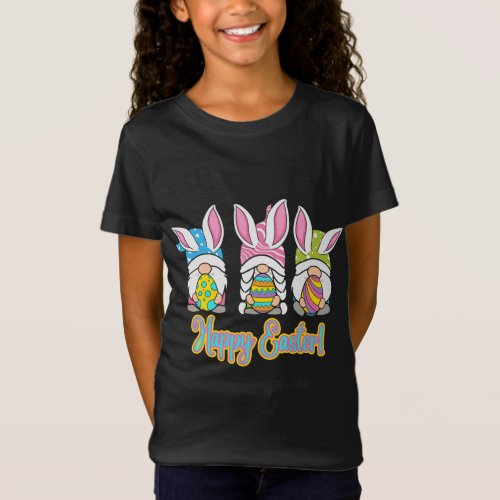 Cute Gnomes Hugs Eggs Happy Easter _ Egg Hunting G T_Shirt