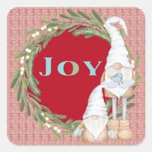 Cute Gnomes Joy Envelope Seal Christmas