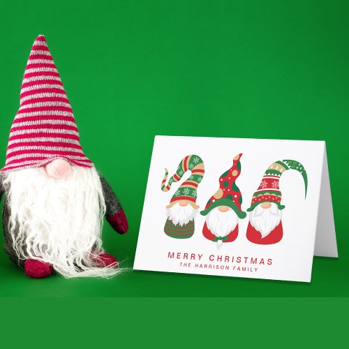 Cute Gnomes Merry Christmas Holiday Card