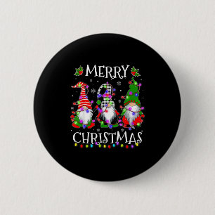 Cute Gnomes Merry Christmas Light Family Gnome Xma Button