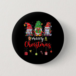 Cute Gnomes Merry Christmas Light Family Gnome Xma Button