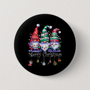 Cute Gnomes Merry Christmas Light Family Gnome Xma Button