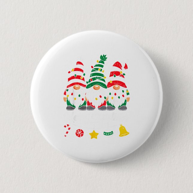 Cute Gnomes Merry Christmas Light Family Gnome Xma Button (Front)