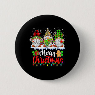 Cute Gnomes Merry Christmas Light Family Gnome Xma Button