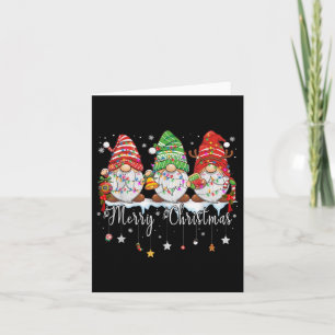 Cute Gnomes Merry Christmas Light Family Gnome Xma Card