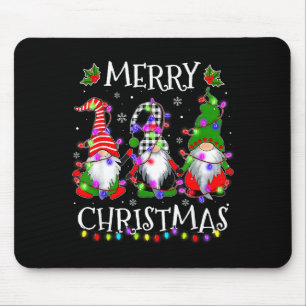 Cute Gnomes Merry Christmas Light Family Gnome Xma Mouse Pad
