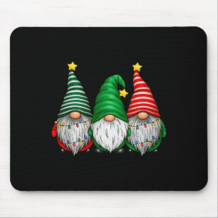 Cute Gnomes Merry Christmas Light Family Gnome Xma Mouse Pad