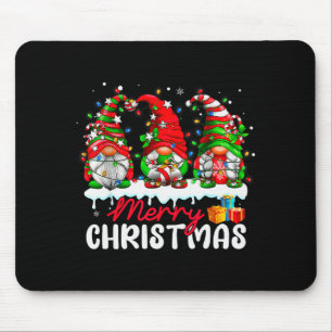 Cute Gnomes Merry Christmas Light Family Gnome Xma Mouse Pad