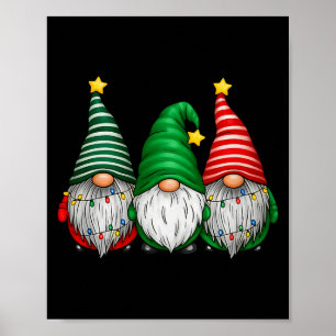 Cute Gnomes Merry Christmas Light Family Gnome Xma Poster