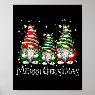 Cute Gnomes Merry Christmas Light Family Gnome Xma Poster