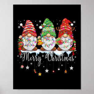 Cute Gnomes Merry Christmas Light Family Gnome Xma Poster