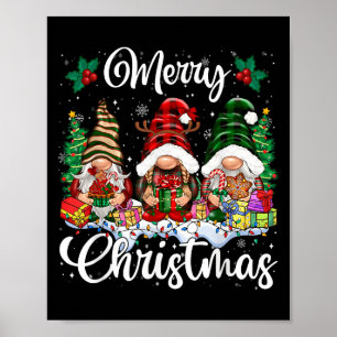 Cute Gnomes Merry Christmas Light Family Gnome Xma Poster