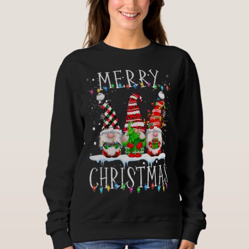 Cute Gnomes Merry Christmas Light Family Gnome Xma Sweatshirt