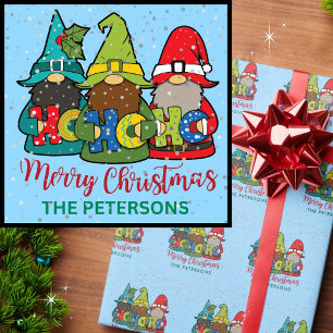 Cute Gnomes Merry Christmas Wrapping Paper