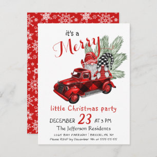 Cute Gnomes Merry Little Christmas Party Card