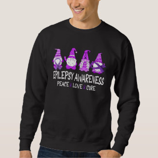 Cute Gnomes Peace Hope Love Epilepsy Awareness Mon Sweatshirt