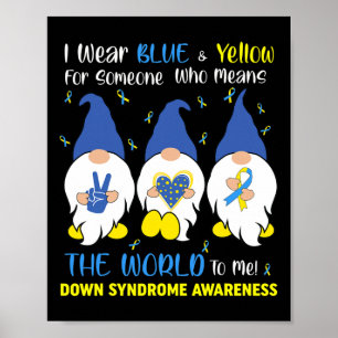 Cute Gnomes Peace Love Down Syndrome Awareness T21 Poster