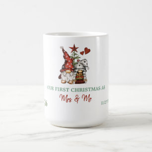 Cute Gnomes Pine Tree Our First Christmas  Coffee Mug