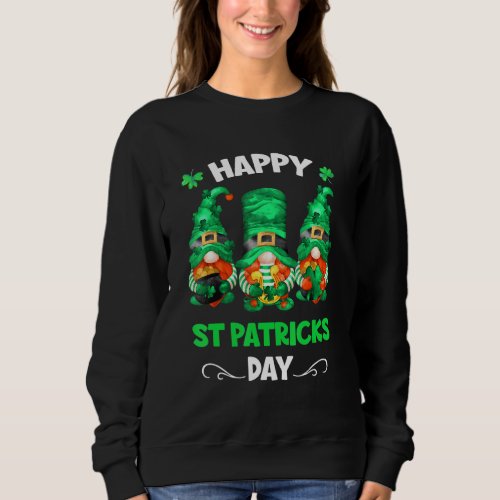 Cute Gnomes Shamrock Happy St Patricks Day Family Sweatshirt