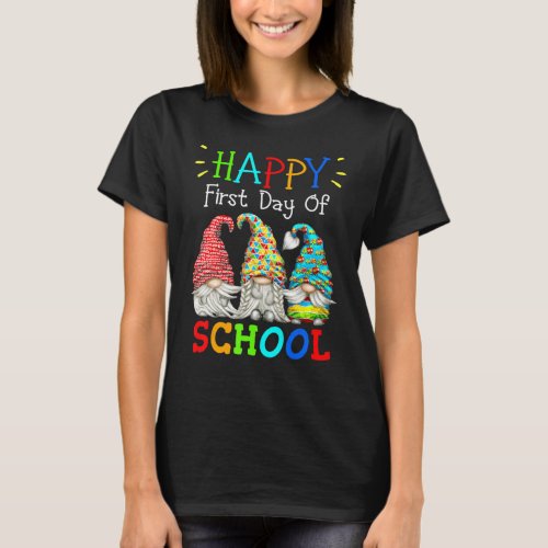 Cute Gnomes Students Teacher Gnome Back To School T_Shirt