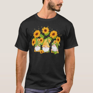 Cute Gnomes Sunflowers Garden Floral Summer Vacati T-Shirt
