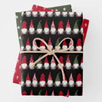 Scandi Winter Christmas Gold & Black Woodland Wrapping Paper Sheets