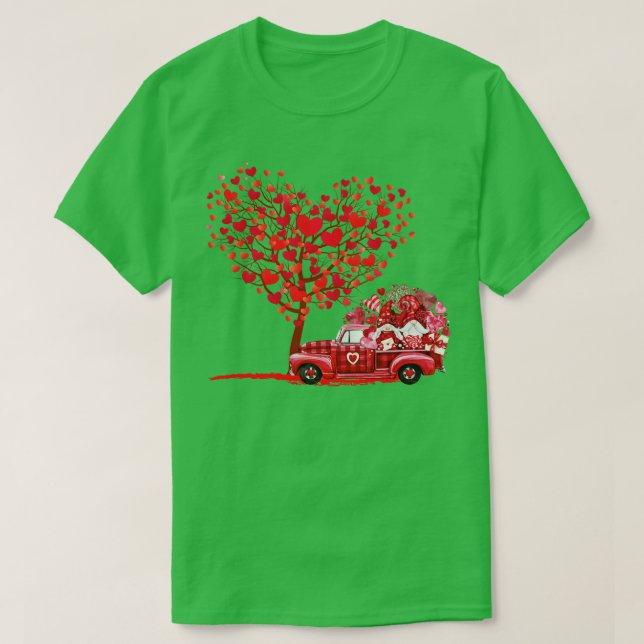 Cute Gnomes Valentines Day Truck Love Hearts T-Shirt (Design Front)