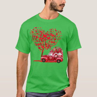 Cute Gnomes Valentines Day Truck Love Hearts T-Shirt