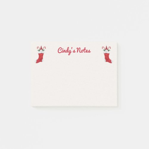 Cute Gnomes Wearing Red Hats in Christmas Stocking Post_it Notes