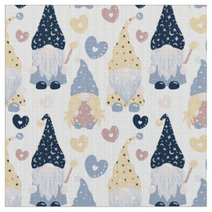 Cute Gnomes White Fabric By The Yard Fat Quarter