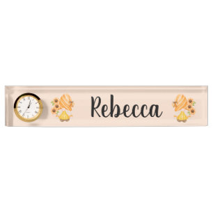 Cute Gnomes with Sunflowers Desk Name Plate