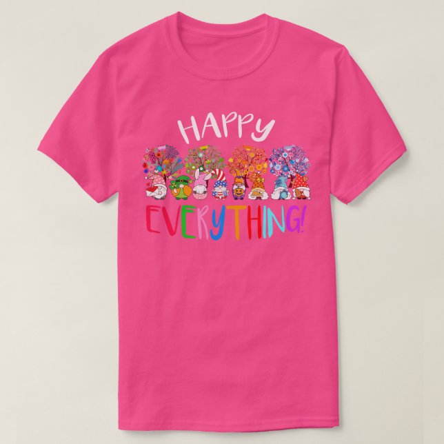 Cute Gnomies Happy Everthing Holidays T-Shirt (Design Front)