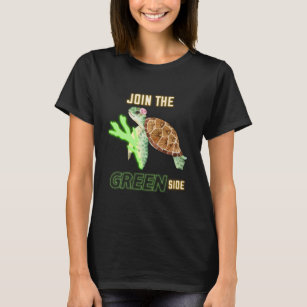 Cute Go Green Turtle with Coral Saber  T-Shirt