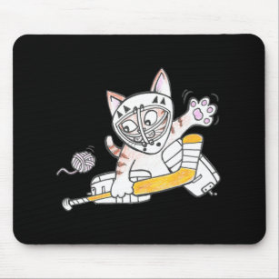 Cute GOALIE Kitten Cat Playing Hockey  Mouse Pad