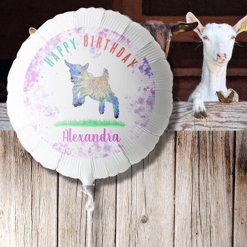 Cute Goat Birthday Party Personalized Balloon