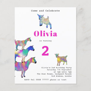 Cute goat birthday party pink